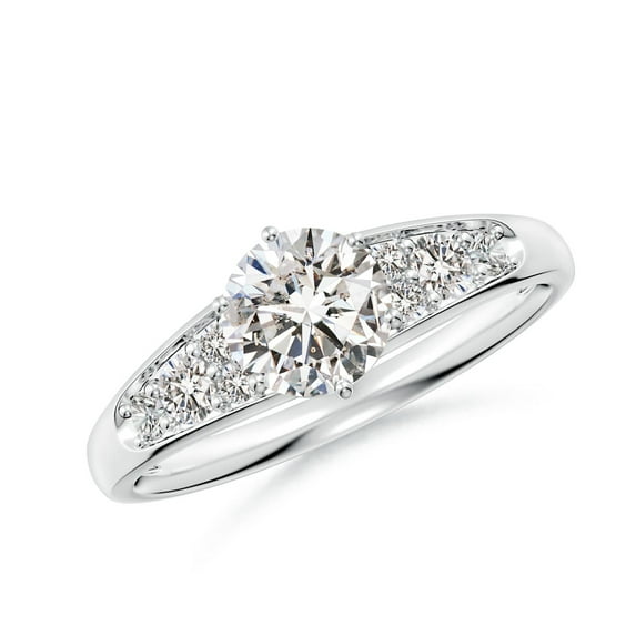 ANGARA Natural 0.8 Ct. Diamond Solitaire Engagement Ring in Sterling Silver for Women (Ring Size: 12)