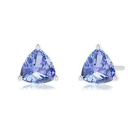 ANGARA Natural 0.8 ct. Tanzanite Solitaire Stud Earrings in 14K White Gold for Women