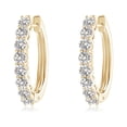 thumbnail image 1 of ANGARA Natural Airline-Set Diamond Hoop Earrings in 14K Yellow Gold for Women (Size-2.3mm| Color-I-J| Clarity-I1-I2) | April Birthstone, Anniversary, Jewelry Gift for Women | Natural Diamond Earrings, 1 of 8