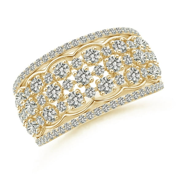 ANGARA Natural 0.84 Ct. Diamond Non Eternity Anniversary Ring in 14K Yellow Gold for Women (Ring Size: 3.5)
