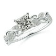 thumbnail image 1 of ANGARA Natural 0.9 Ct. Diamond Classic Ring in 14K White Gold for Women (Ring Size: 3), 1 of 9