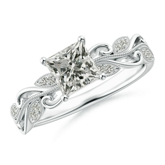 ANGARA Natural 0.9 Ct. Diamond Classic Ring in 14K White Gold for Women (Ring Size: 3)