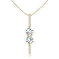 thumbnail image 1 of ANGARA Natural Double Diamond Bar Pendant in 14K Yellow Gold for Women (Size-5mm | Color-H | Clarity-SI2) | April Birthstone, Birthday, Anniversary, Jewelry Gift for Women | Natural Diamond Necklace, 1 of 7