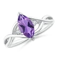 thumbnail image 1 of ANGARA Natural 0.95 Ct. Amethyst with Diamond Infinity Ring in 14K White Gold for Women (Ring Size: 11.5), 1 of 9