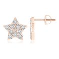 thumbnail image 1 of ANGARA Natural Diamond Star-Shaped Stud Earrings in 14K Rose Gold for Women (Size-2.25mm| Color-H| Clarity-SI2) | April Birthstone, Anniversary, Jewelry Gift for Women | Natural Diamond Earrings, 1 of 6