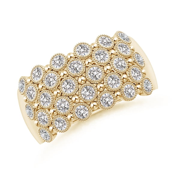 ANGARA Natural 0.98 Ct. Diamond Non Eternity Ring in 14K Yellow Gold for Women (Ring Size: 12)