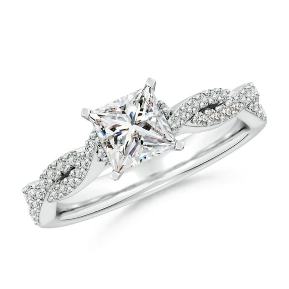 ANGARA Natural 1.05 Ct. Diamond Classic Engagement Ring in Sterling Silver for Women (Ring Size: 4.5)