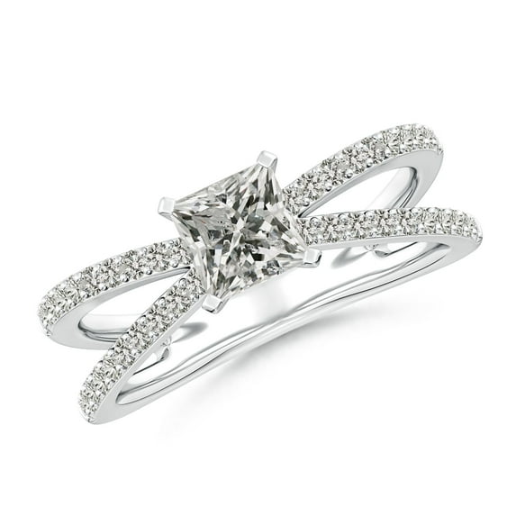 ANGARA Natural 1.05 Ct. Diamond Classic Engagement Ring in Sterling Silver for Women (Ring Size: 7)