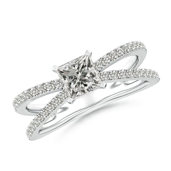 ANGARA Natural 1.05 Ct. Diamond Classic Engagement Ring in Sterling Silver for Women (Ring Size: 8.5)