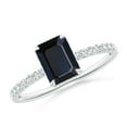 thumbnail image 1 of ANGARA Natural 1.05 Ct Emerald-Cut Sapphire Engagement Ring with Diamonds in 14K White Gold for Women (Size-7x5mm) | September Birthstone, Anniversary, Jewelry Gift for Women | Natural Sapphire Ring, 1 of 10