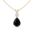 thumbnail image 1 of ANGARA Natural 1.05 ct Black Onyx Teardrop Pendant with Diamond in 14K Yellow Gold for Women | Birthday, Anniversary, Jewelry Gift for Women | Natural Emerald Earrings | Natural Black Onyx Necklace, 1 of 6