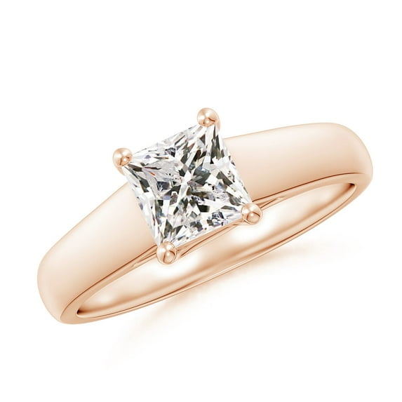 ANGARA Natural 1.05 ct Diamond Solitaire Engagement Ring in 14K Rose Gold for Women (Size-5.5mm| Color-K| Clarity-I3) | April Birthstone, Anniversary, Jewelry Gift for Women | Natural Diamond Ring