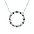 thumbnail image 1 of ANGARA Natural 1.08 Ct Sapphire & Diamond Open Circle Eternity Pendant in 14K White Gold for Women (Size-2.5mm) | Anniversary, Jewelry Gift for Women | Natural Blue Sapphire Necklace, 1 of 8