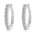 thumbnail image 1 of ANGARA Natural Airline-Set 1.1 ct Diamond Hoop Earrings in 14K White Gold for Women (Size-2.5mm| Color-K| Clarity-I3) | April Birthstone, Anniversary Jewelry Gift for Women | Natural Diamond Earrings, 1 of 7