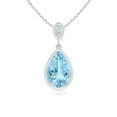 thumbnail image 1 of ANGARA Natural 1.12 ct Aquamarine Teardrop Pendant with Diamond in 925 Sterling Silver for Women (Size-9x6mm) | March Birthstone, Anniversary, Jewelry Gift for Women | Natural Aquamarine Necklace, 1 of 8