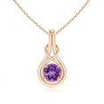 thumbnail image 1 of ANGARA Natural Round 1.15 ct Amethyst Solitaire Infinity Knot Pendant in 14K Rose Gold for Women (Size-7mm) | February Birthstone, Anniversary, Jewelry Gift for Women | Natural Amethyst Necklace, 1 of 10