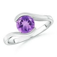 thumbnail image 1 of ANGARA Natural 1.15 Ct. Amethyst Solitaire Ring in 14K White Gold for Women (Ring Size: 11.5), 1 of 9