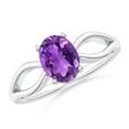 thumbnail image 1 of ANGARA Natural 1.15 Ct. Amethyst Solitaire Ring in Sterling Silver for Women (Ring Size: 3.5), 1 of 9