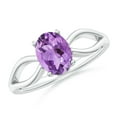 thumbnail image 1 of ANGARA Natural Prong-Set Solitaire 1.15 ct Amethyst Split Shank Ring in 925 Sterling Silver for Women (Size-8x6mm) | February Birthstone, Anniversary, Jewelry Gift for Women | Natural Amethyst Ring, 1 of 10