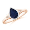 thumbnail image 1 of ANGARA Natural 1.15 ct Blue Sapphire Engagement Ring with Diamonds in 14K Rose & White Gold for Women (Size-8x6mm) | September Birthstone, Anniversary, Jewelry Gift for Women | Natural Sapphire Ring, 1 of 10