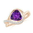 thumbnail image 1 of ANGARA Natural Trillion Checker-Cut 1.2 ct Amethyst Infinity Ring in 14K Rose Gold for Women (Size-8mm) | February Birthstone, Birthday, Anniversary, Jewelry Gift for Women | Natural Amethyst Ring, 1 of 8