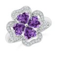 thumbnail image 1 of ANGARA Natural 1.4 Ct. Amethyst with Diamond Halo Ring in 14K White Gold for Women (Ring Size: 12), 1 of 10