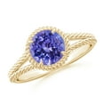 thumbnail image 1 of ANGARA Natural 1.45 ct Tanzanite Twist Rope Split Shank Ring in 14K Yellow Gold for Women (Size-7mm) | December Birthstone, Birthday, Anniversary, Jewelry Gift for Women | Natural Tanzanite Ring, 1 of 8