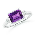 thumbnail image 1 of ANGARA Natural 1.5 Ct. Amethyst with Diamond Classic Ring in 14K White Gold for Women (Ring Size: 3.5), 1 of 10