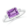 thumbnail image 1 of ANGARA Natural 1.5 Ct. Amethyst with Diamond Classic Ring in 14K White Gold for Women (Ring Size: 9), 1 of 10