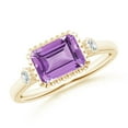 thumbnail image 1 of ANGARA Natural 1.5 Ct. Amethyst with Diamond Classic Ring in 14K Yellow Gold for Women (Ring Size: 11), 1 of 10