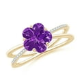 thumbnail image 1 of ANGARA Natural 1.6 Ct. Amethyst with Diamond Fashion Ring in 14K Yellow Gold for Women (Ring Size: 11.5), 1 of 8