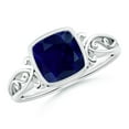 thumbnail image 1 of ANGARA Natural 1.6 Ct Vintage Style Cushion Sapphire Solitaire Ring in 14K White Gold for Women (Size-7mm) | September Birthstone, Anniversary, Jewelry Gift for Women | Natural Blue Sapphire Ring, 1 of 10