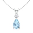 thumbnail image 1 of ANGARA Natural 1.6 ct Aquamarine Teardrop Pendant with Diamond in 925 Sterling Silver for Women (Size-10x7mm) | March Birthstone, Anniversary, Jewelry Gift for Women | Natural Aquamarine Necklace, 1 of 9