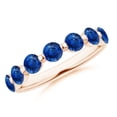 thumbnail image 1 of ANGARA Natural 1.61 Ct Floating Round Sapphire Semi Eternity Wedding Ring in 14K Rose Gold for Women (Size-3.6mm) | September Birthstone, Anniversary, Jewelry Gift for Women | Natural Sapphire Ring, 1 of 10