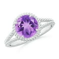 thumbnail image 1 of ANGARA Natural 1.7 Ct. Amethyst Solitaire Ring in Sterling Silver for Women (Ring Size: 11.5), 1 of 10