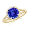 thumbnail image 1 of ANGARA Natural 1.8 ct Tanzanite Twist Rope Split Shank Ring in 14K Yellow Gold for Women (Size-8mm) | December Birthstone, Birthday, Anniversary, Jewelry Gift for Women | Natural Tanzanite Ring, 1 of 8