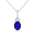 thumbnail image 1 of ANGARA Natural 1.9 ct Tanzanite Pendant with Trio Diamond in 925 Sterling Silver for Women (Size-9x7mm) | December Birthstone, Anniversary, Jewelry Gift for Women | Natural Tanzanite Necklace, 1 of 9