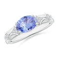 thumbnail image 1 of ANGARA Natural 1.9 ct Tanzanite Vintage Style Ring with Diamond Accents in 14K White Gold for Women (Size-9x7mm) | December Birthstone, Anniversary, Jewelry Gift for Women | Natural Tanzanite Ring, 1 of 8