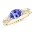thumbnail image 1 of ANGARA Natural 1.9 ct Tanzanite Vintage Style Ring with Diamond Accents in 14K Yellow Gold for Women (Size-9x7mm) | December Birthstone, Anniversary, Jewelry Gift for Women | Natural Tanzanite Ring, 1 of 9