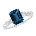 thumbnail image 1 of ANGARA Natural 1.95 ct London Blue Topaz Infinity Twist Ring in 14K White Gold for Women (Size-8x6mm) | November Birthstone, Anniversary, Jewelry Gift for Women | Natural London Blue Topaz Ring, 1 of 10