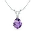 thumbnail image 1 of ANGARA Natural V-Bale Pear-Shaped 1 ct Amethyst Solitaire Pendant in 925 Sterling Silver for Women (Size-8x6mm) | February Birthstone, Anniversary, Jewelry Gift for Women | Natural Amethyst Necklace, 1 of 8