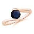 thumbnail image 1 of ANGARA Natural 1 Ct Bar-Set Solitaire Round Sapphire Bypass Ring in 14K Rose Gold for Women (Size-6mm) | September Birthstone, Anniversary, Jewelry Gift for Women | Natural Blue Sapphire Ring, 1 of 9