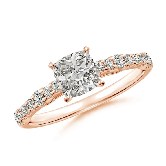 ANGARA Natural 1 Ct. Diamond Classic Engagement Ring in 14K Rose Gold for Women (Ring Size: 10)