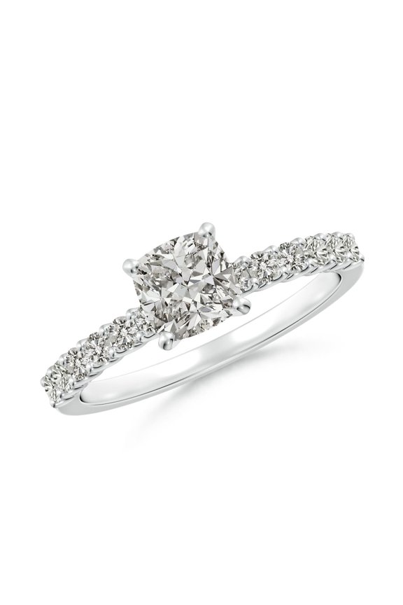 Natural 1 Ct Diamond Engagement Ring with Diamonds in 14K White Gold for Women (Size-5.5mm| Color-K| Clarity-I3) | April Birthstone, Anniversary, Jewelry Gift for Women | Natural Diamond Ring