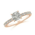 thumbnail image 1 of ANGARA Natural 1 Ct Diamond Engagement Ring with Diamonds in 14K Rose Gold for Women (Size-5.5mm| Color-K| Clarity-I3) | April Birthstone, Anniversary, Jewelry Gift for Women | Natural Diamond Ring, 1 of 9