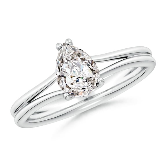 ANGARA Natural 1 Ct. Diamond Solitaire Engagement Ring in 14K White Gold for Women (Ring Size: 3.5)