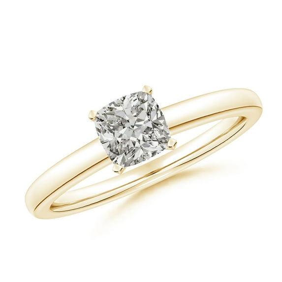 ANGARA Natural 1 Ct. Diamond Solitaire Engagement Ring in 14K Yellow Gold for Women (Ring Size: 11.5)