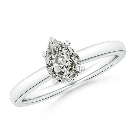ANGARA Natural 1 Ct. Diamond Solitaire Engagement Ring in Sterling Silver for Women (Ring Size: 10.5)