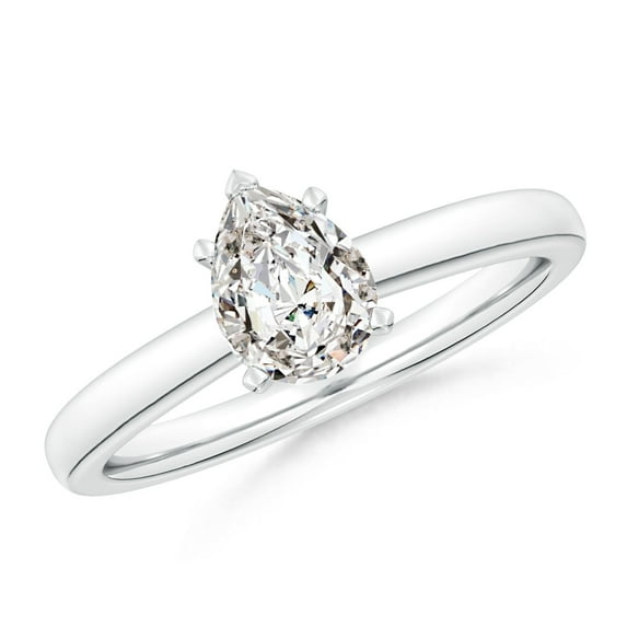 ANGARA Natural 1 Ct. Diamond Solitaire Engagement Ring in Sterling Silver for Women (Ring Size: 3)