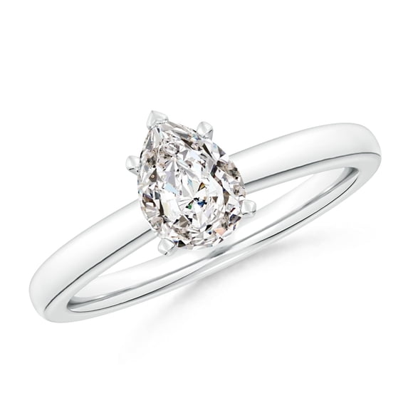 ANGARA Natural 1 Ct. Diamond Solitaire Engagement Ring in Sterling Silver for Women (Ring Size: 5.5)
